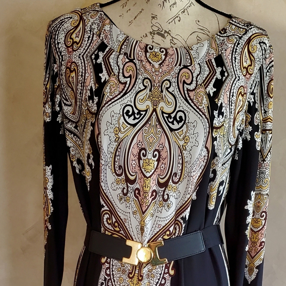 Donna Morgan Stretch Multicolored Dress Size 14